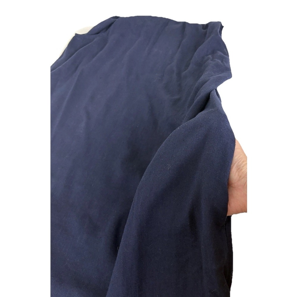Sigrid Olsen Linen Blend Maxi Dress Women XL Blue Boho Minimalist Coastal Tassel - Picture 3 of 9